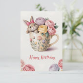 Carte Joli Lapin En Coupe (Debout devant)