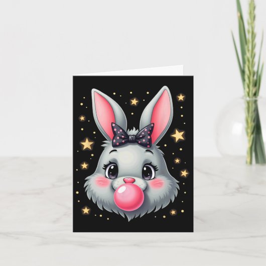 Carte Joli lapin lapin de Pâques Bubble Gum 2 (Devant)
