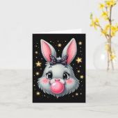 Carte Joli lapin lapin de Pâques Bubble Gum 2 (Fleur jaune)