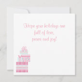 Carte Joli lapin rose et menthe de Noël (Dos)