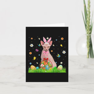 Carte Joli Lapin Sphynx Chat Et Pâques Panier Oeufs Pâqu