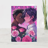 Carte Joli LGBT+ Anime Saint-Valentin personnalisé (Devant)