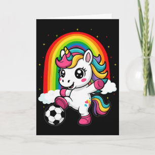 Carte Joli licorne jouant au football _1