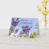 Carte Joli Lilacs Joyeux Anniversaire (Fleur jaune)