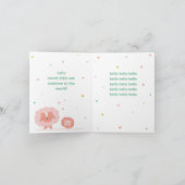 Carte Joli lion souhaite la bienvenue au petit bébé sur  (Intérieur)