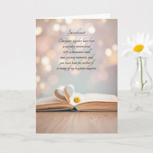 Carte Joli livre ouvert pour anniversaire de mariage ave