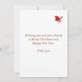 Carte Joli lutin de Noël joyeux et oiseau cardinal (Dos)
