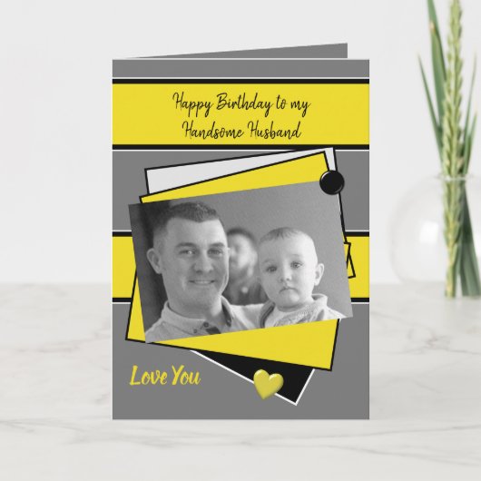 Carte Joli mari sur votre photo gris anniversaire (Devant)