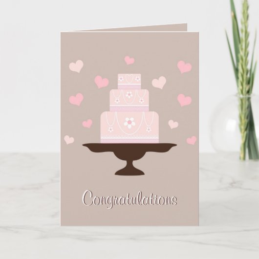 Carte Joli Mariage Félicitations pour le gâteau (Devant)