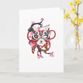 Carte Joli masque japonais (Fleur jaune)