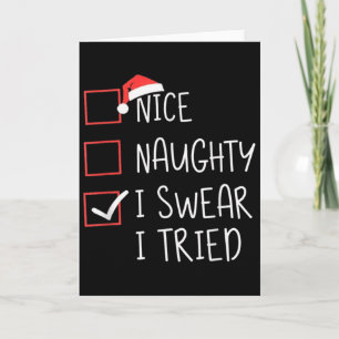 Carte Joli Méchant Je Jure Que J'ai Essayé Noël Père Noë