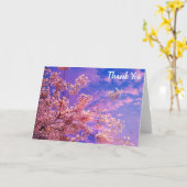 Carte Joli Merci rose Fleur de cerise (Fleur jaune)