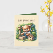 Carte Joli message à ajouter à l'ours (Fleur jaune)