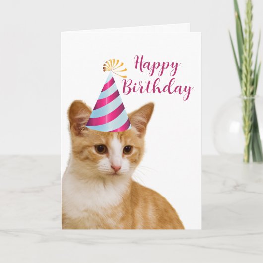 Carte Joli message d'anniversaire de votre chat  (Devant)