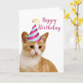 Carte Joli message d'anniversaire de votre chat  (Fleur jaune)