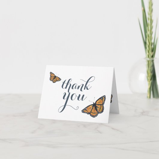 Carte Joli Monarch Papillon Art Merci Note (Devant)