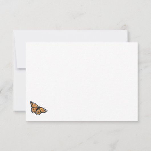 Carte Joli monarque papillon Motif Merci (Dos)