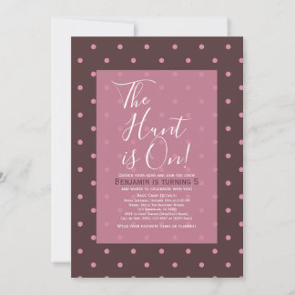 Carte Joli motif à pois marron et rose Bohème