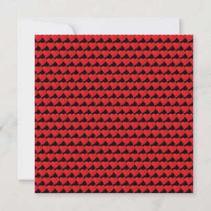 Carte Joli motif de cœurs rouges noirs minimaliste moder