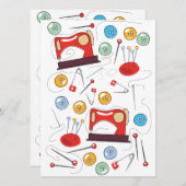 Carte Joli Motif de couture à main (Devant / Derrière)