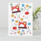 Carte Joli Motif de couture à main (Debout devant)