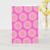 Carte Joli Motif de fleurs scandinave rétro rose (Fleur jaune)