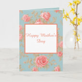 Carte Joli motif de rose rose pour la fête des mères (Fleur jaune)