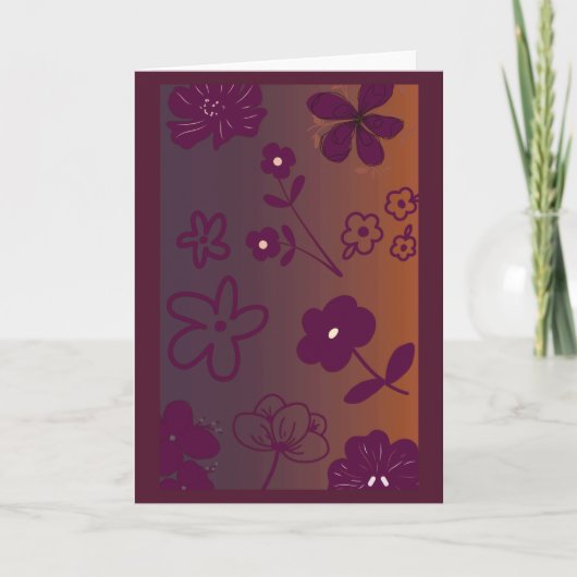 Carte Joli motif floral (Devant)