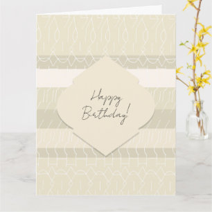 Carte Joli motif géométrique beige rosé