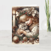 Carte Joli Noël Cudtly Kitten (Devant)