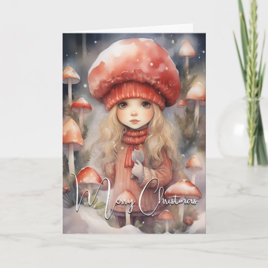 Carte Joli Noël Vacances Toadstool Pixie (Devant)