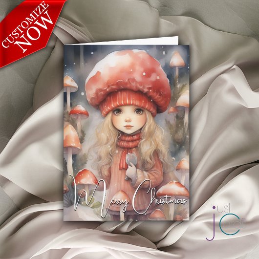 Carte Joli Noël Vacances Toadstool Pixie