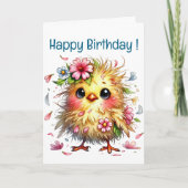 Carte Joli oiseau d'anniversaire (Devant)