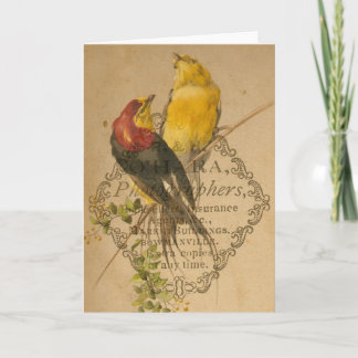 Carte Joli oiseau Vintage