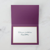 Carte Joli Orchidée blanche violet toile de fond Joyeux  (Intérieur)