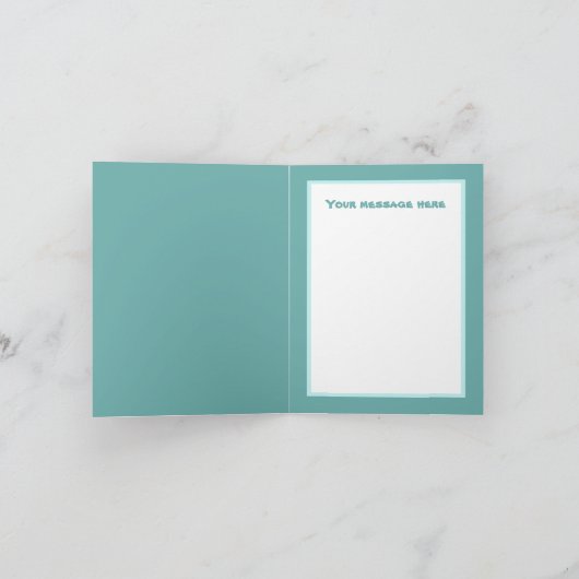 Carte Joli ours de surf ajouter du texte (Intérieur)