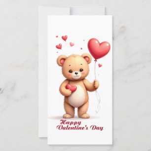 Carte Joli ours en peluche avec cœur – Joyeuse Saint-Val
