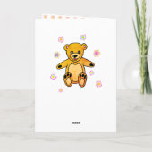Carte Joli Ours En Teddy Fleurs Roses Joyeux Enfants Ann (Dos)