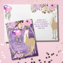 Joli Palomino rose violet Fleurs Cheval Anniversai