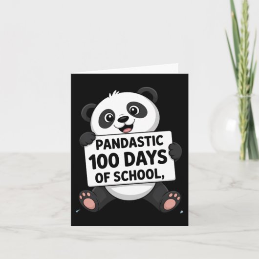 Carte Joli panda 100 jours à l'école (Devant)