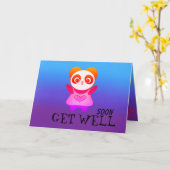 Carte Joli Panda Obtenir Bien Amour Soin de guérison (Fleur jaune)