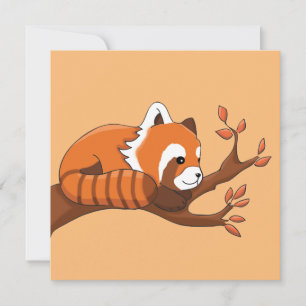 Carte Joli panda rouge dans l'arbre