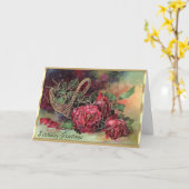 Carte Joli panier de roses rouges victoriennes Anniversa (Fleur jaune)