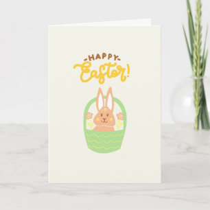 Carte Joli panier lapin de Pâques