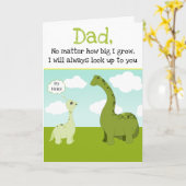 Carte Joli papa dinosaure vert héros de dessin animé pou (Fleur jaune)