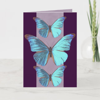 Carte Joli Papillon bleu Iridescente