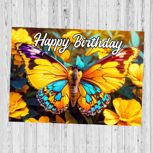 Carte Joli papillon Joyeux anniversaire