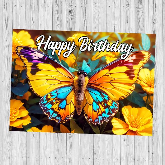 Carte Joli papillon Joyeux anniversaire