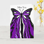 Carte Joli Papillon pourpre | Mlle You (Fleur jaune)