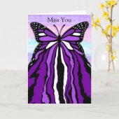 Carte Joli Papillon pourpre | Mlle You (Fleur jaune)